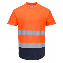 T-shirt Haute visibilité Mesh orange/Marine