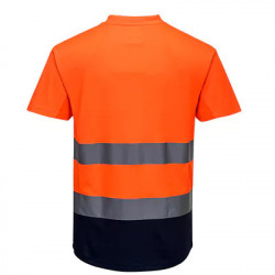 T-shirt Haute visibilité Mesh orange/Marine